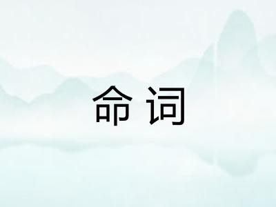 命词 命词