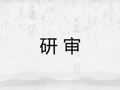 研审 研审