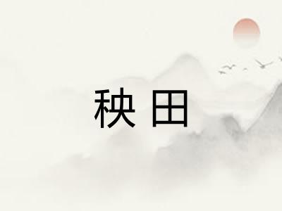 秧田 秧田