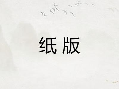纸版 纸版