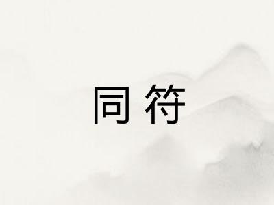 同符 同符