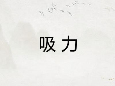 吸力 吸力