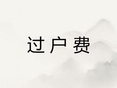 过户费 过户费
