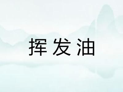 挥发油 挥发油