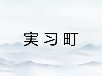 実习町 実习町