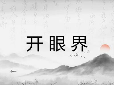 开眼界