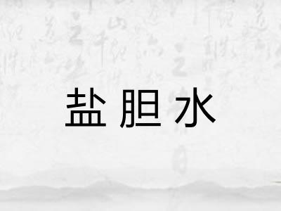 盐胆水 盐胆水