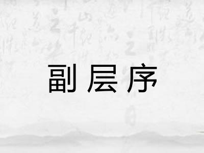 副层序 副层序