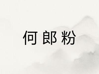 何郎粉 何郎粉