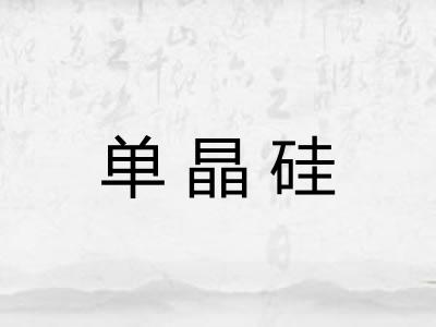 单晶硅 单晶硅