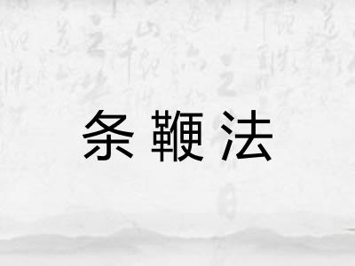 条鞭法 条鞭法