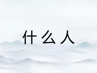 什么人 什么人