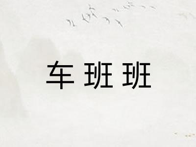 车班班 车班班