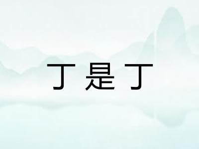 丁是丁