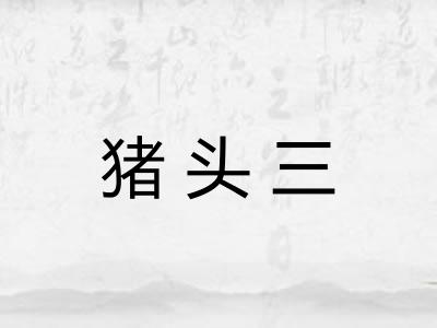 猪头三 猪头三