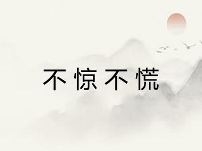 不惊不慌 不惊不慌