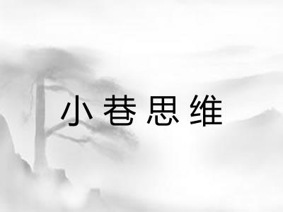 小巷思维 小巷思维