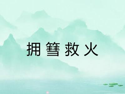 拥篲救火 拥篲救火