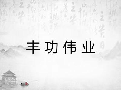 丰功伟业 丰功伟业