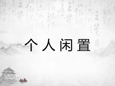 个人闲置