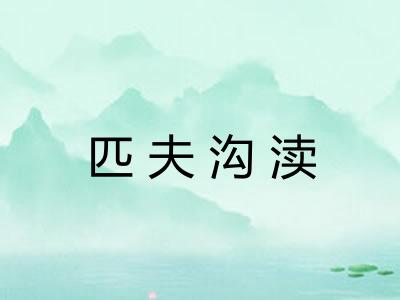 匹夫沟渎 匹夫沟渎