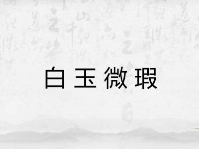 白玉微瑕 白玉微瑕