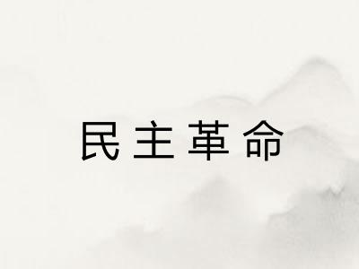 民主革命 民主革命