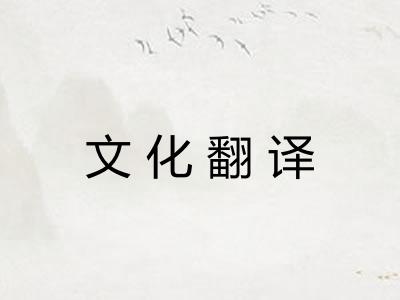 文化翻译 文化翻译