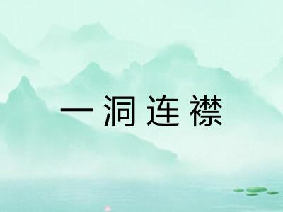 一洞连襟 一洞连襟