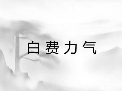 白费力气 白费力气