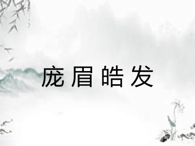 庞眉皓发 庞眉皓发