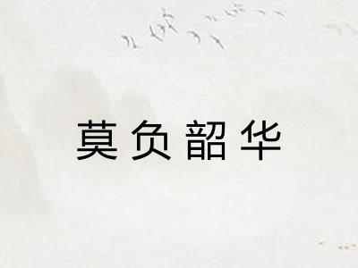 莫负韶华 莫负韶华