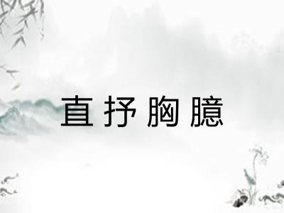 直抒胸臆 直抒胸臆