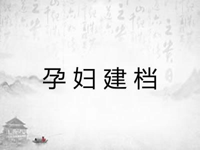 孕妇建档 孕妇建档