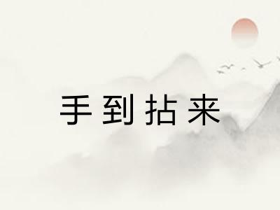 手到拈来 手到拈来