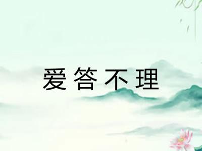 爱答不理 爱答不理