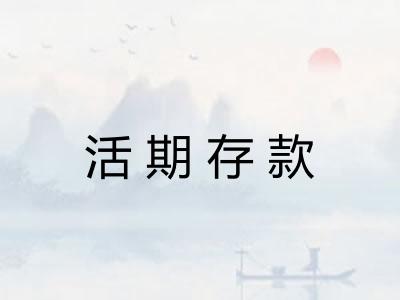 活期存款 活期存款
