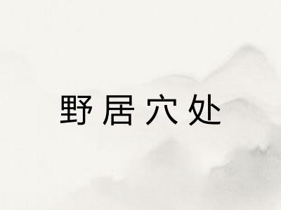 野居穴处 野居穴处