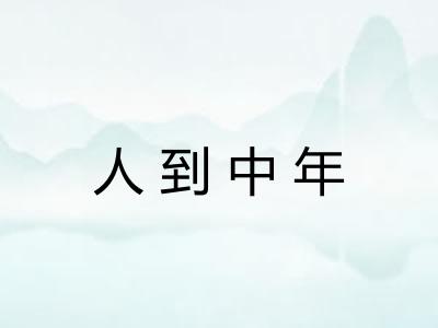 人到中年