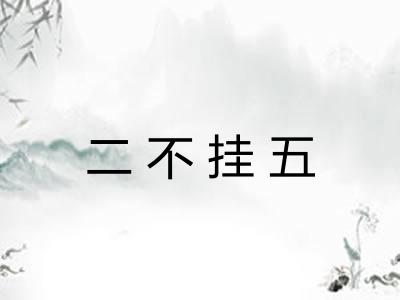 二不挂五 二不挂五