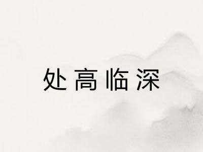 处高临深