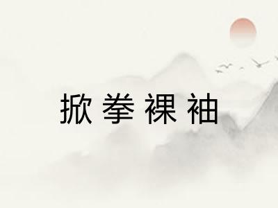 掀拳裸袖 掀拳裸袖