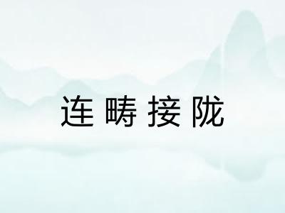 连畴接陇 连畴接陇