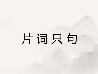 片词只句