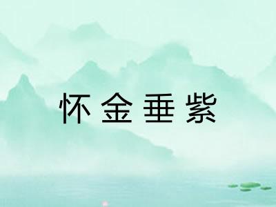 怀金垂紫 怀金垂紫