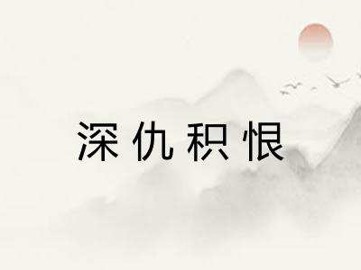 深仇积恨 深仇积恨