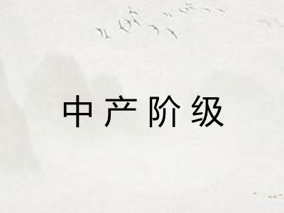 中产阶级 中产阶级