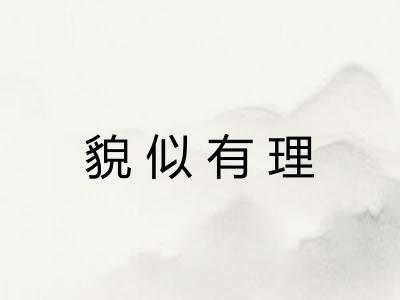 貌似有理 貌似有理