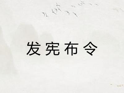 发宪布令 发宪布令