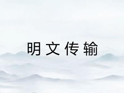 明文传输 明文传输